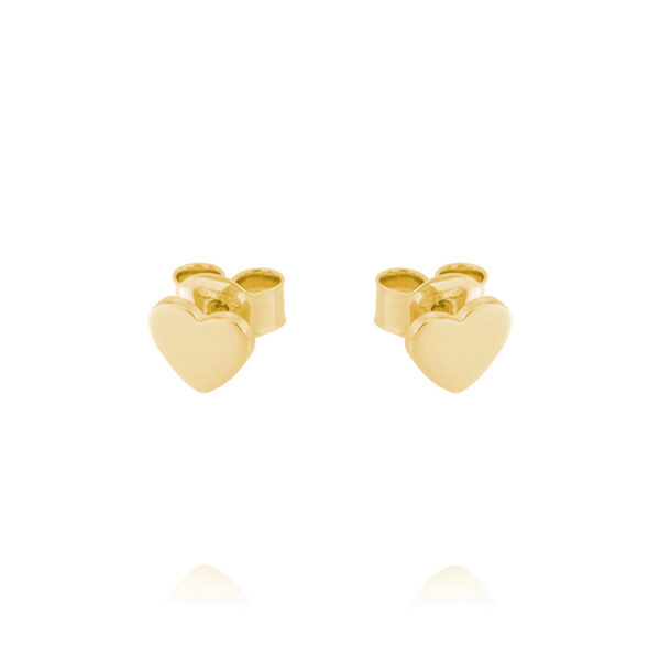 Orecchini cuore piccolo lucido - placcato oro