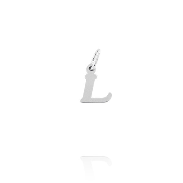 Pendente lettera "L" lucida - rhodiato
