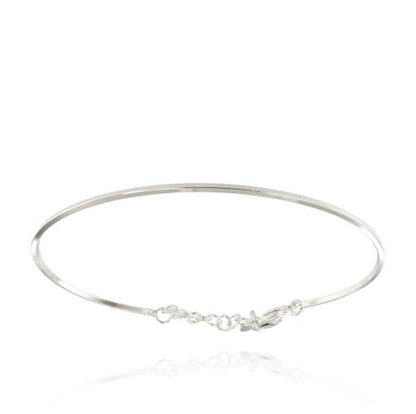 Bracciale schiava a canna quadra - rhodiato