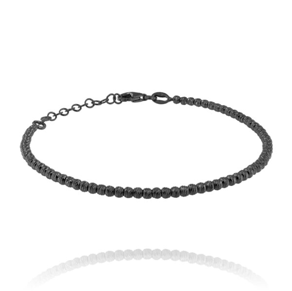 Bracciale a sfere diamantate - 2,5 mm - rutenio