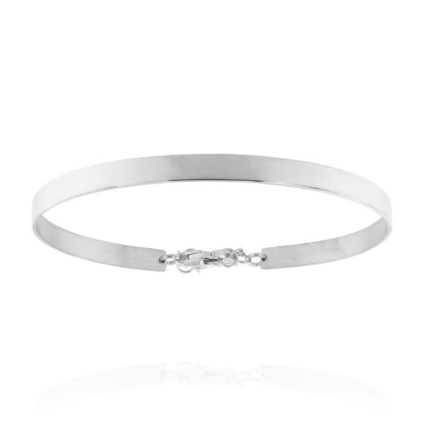 Bracciale schiava piastra piatta lucida - rhodiato
