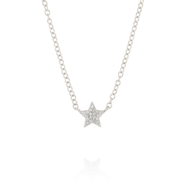 Collana con stella con zirconi - rhodiato