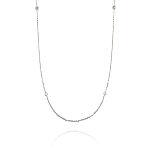 Collana forzatina con 7 zirconi - rhodiato