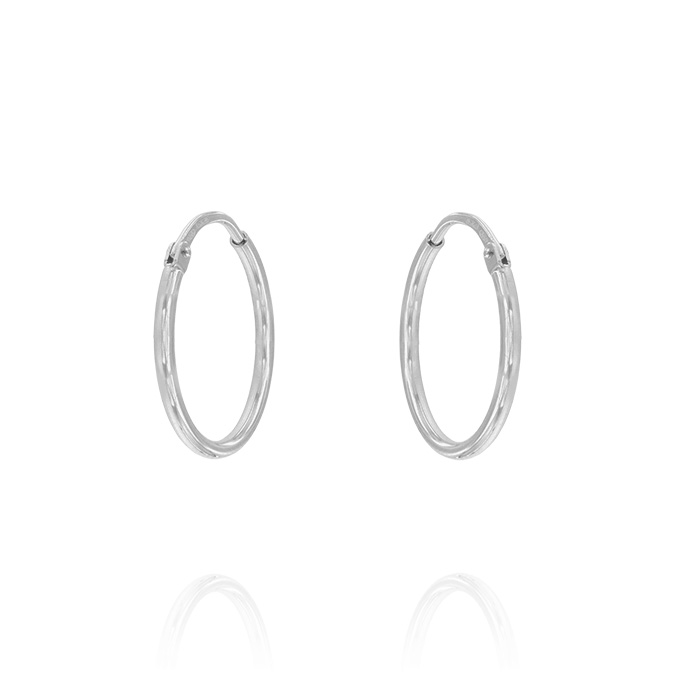 Ingrosso orecchini a cerchio da 1,8 cm con canna lucida in argento 925 rhodiato cod. 44251151