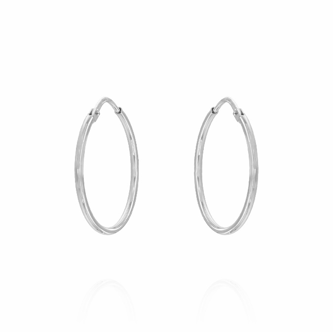 Ingrosso orecchini a cerchio da 2,3 cm con canna lucida in argento 925 rhodiato cod. 44251201