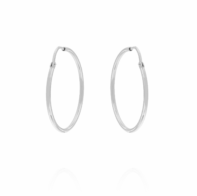 Ingrosso orecchini a cerchio da 2,8 cm con canna lucida in argento 925 rhodiato cod. 44251251