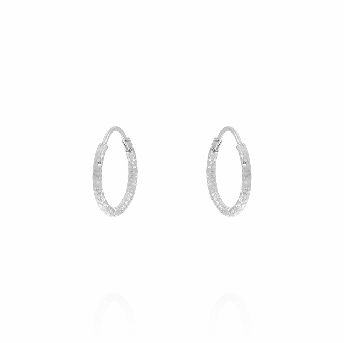 Ingrosso orecchini a cerchio da 1,6 cm con canna diamantata in argento 925 rhodiato cod. 44464121