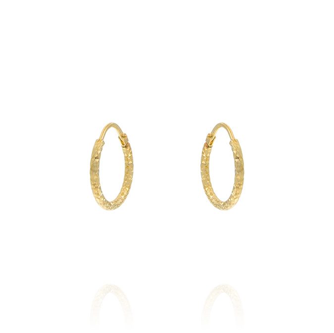 Ingrosso orecchini a cerchio da 1,6 cm con canna diamantata in argento 925 placcato oro cod. 44464126