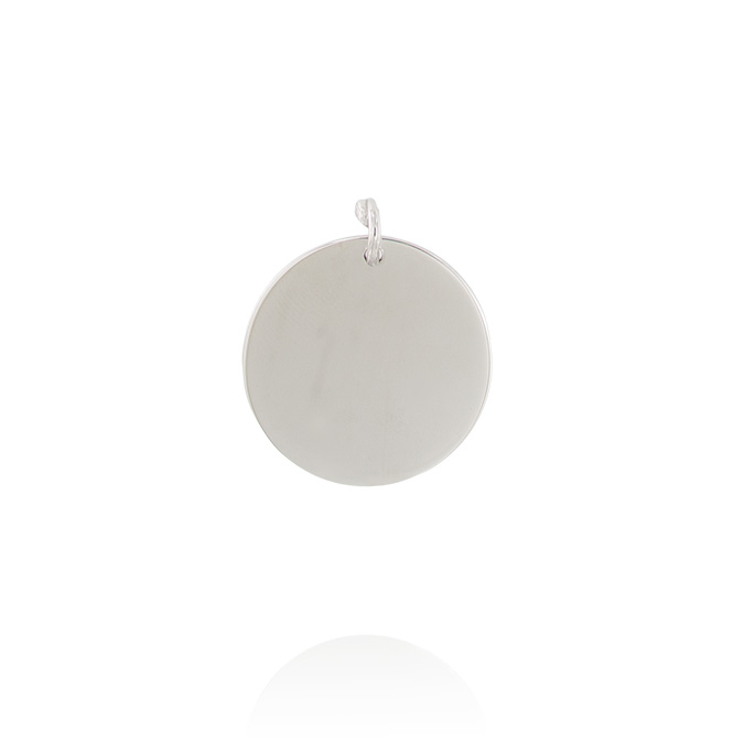 Ingrosso pendente piastrina tonda - 2,3 cm in argento 925 rhodiato cod. 1104432