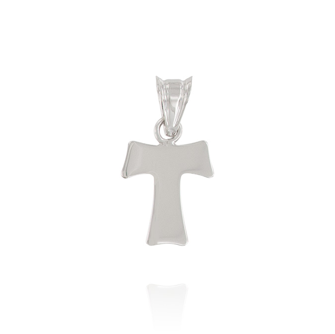 Ingrosso pendente croce TAO medio in argento 925 rhodiato cod. 11044711