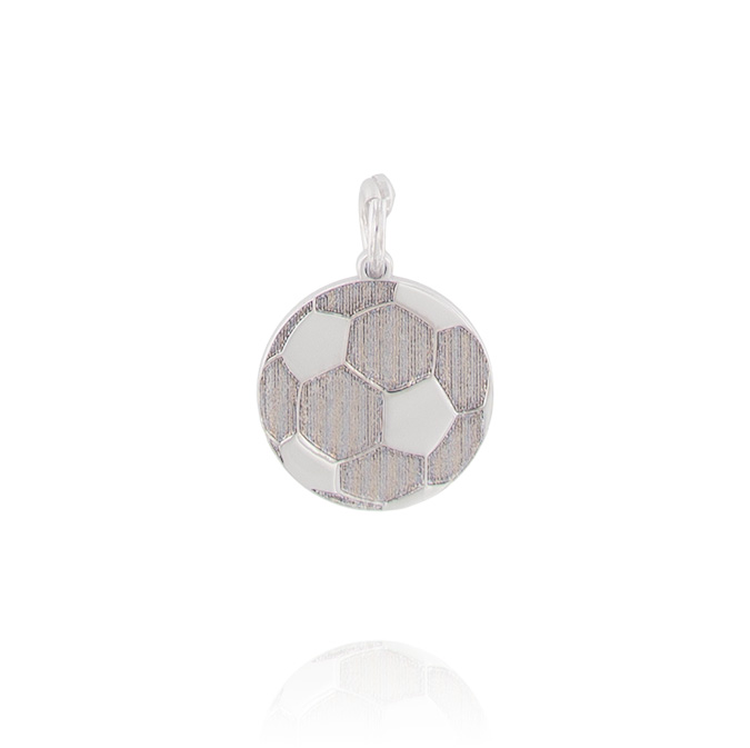 Ingrosso pendene palline calcio lucido e satinato 1,5 cm in argento 925 rhodiato cod. 1104478