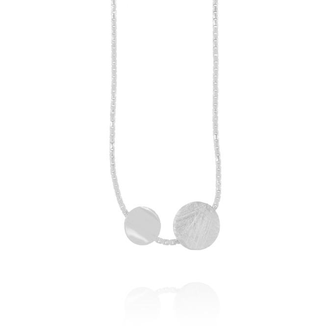 Ingrosso collana con 2 placche tonde doppie in argento 925 rhodiato cod. 48032181