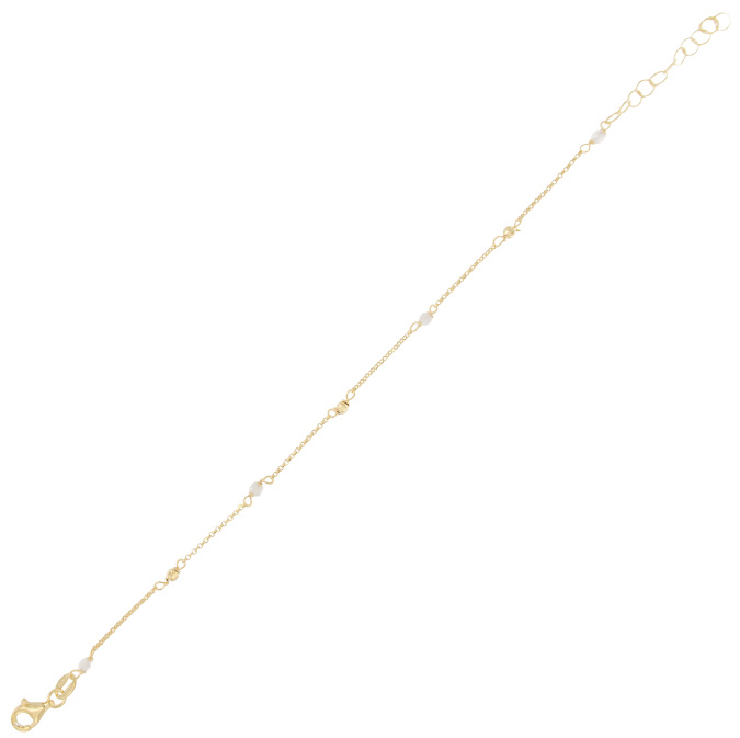 Ingrosso bracciale con palline e pietrine bianche alternate in argento 925 placcato oro cod. 19233866